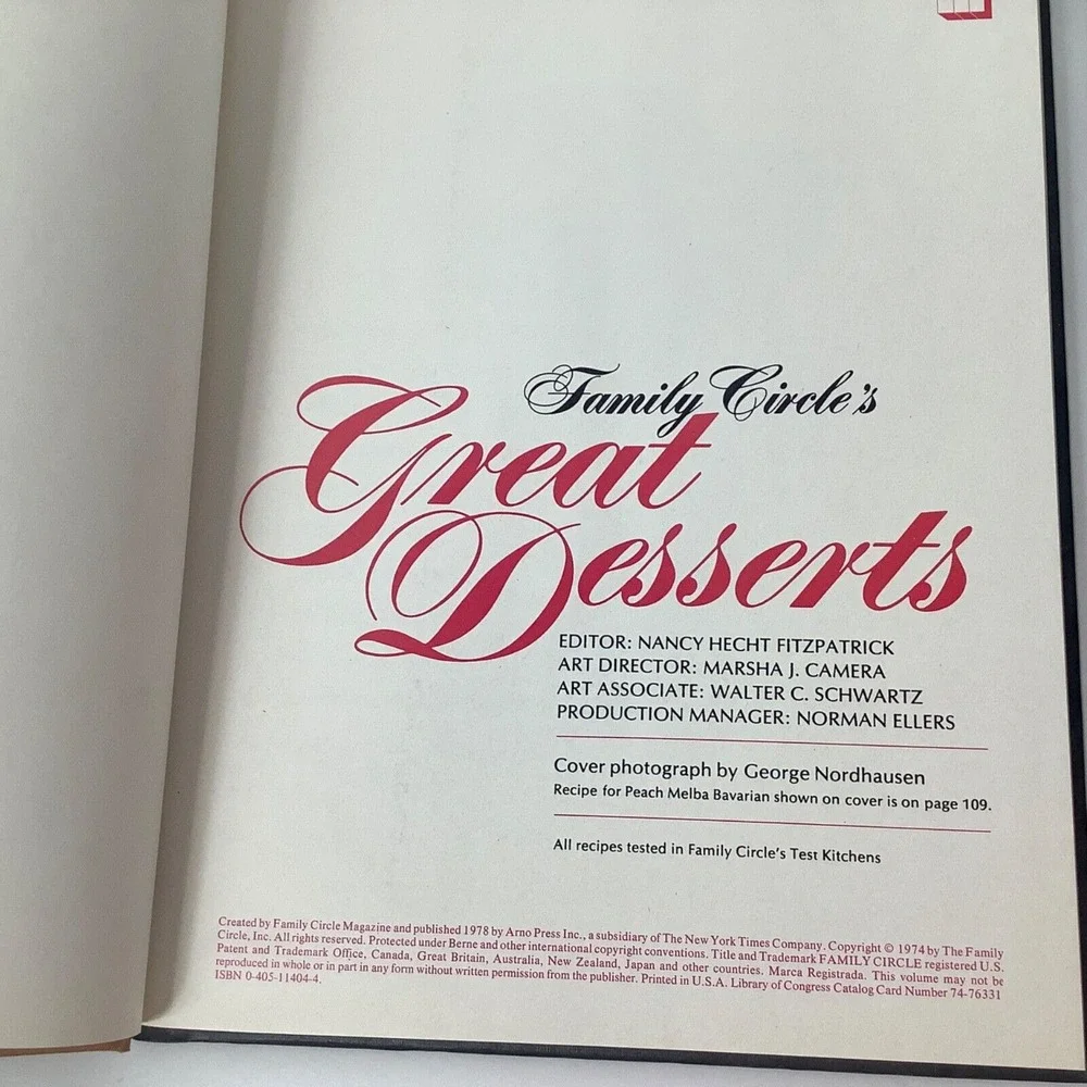 2‎ Family Circle Great Desserts Low Calorie Cooking Cookbook 1978 Hardcover VTG
